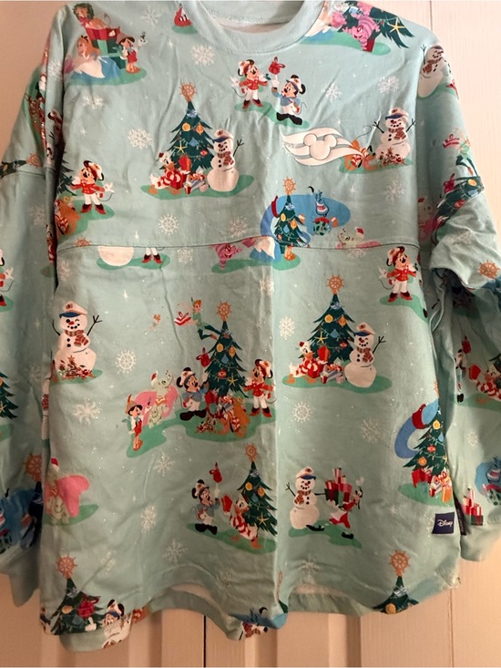 Disney Tops - Disney Light Blue Holiday Character Sweatshirt